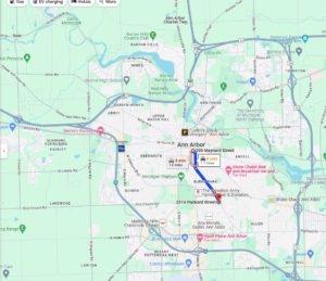 Route from Madras Masala's old location to its new one. Map sourced from Google Maps.