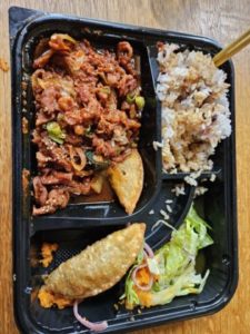 A meal from Hola Seoul.