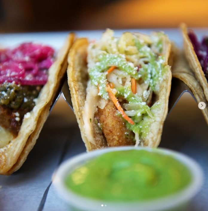 A mexican dish at a restaurant.