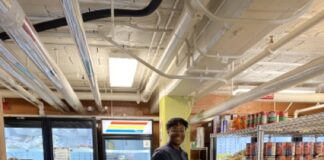 The inside of a store.