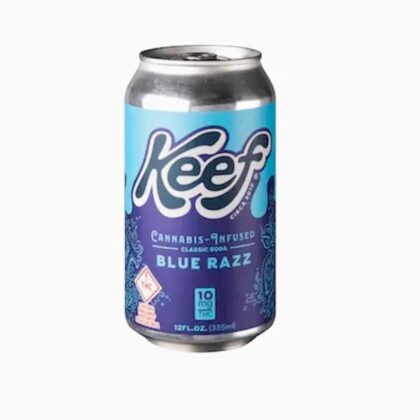 A blue and purple Keef can flavored blue razz.