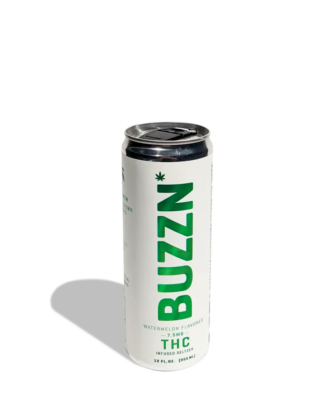 A narrow, tall can with green lettering.
