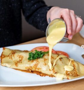 Crepes about to be eaten