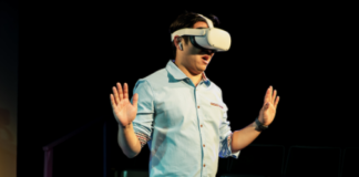 A person wearing a VR headset.