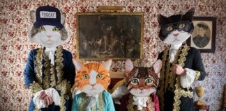 A group picture of people dressed up.