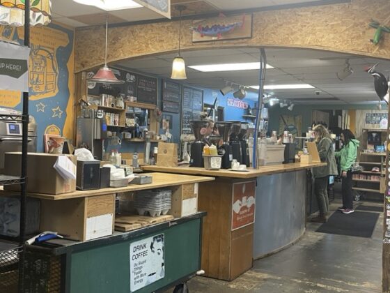 Inside of RoosRoast coffee shop.