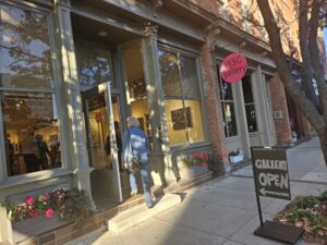 outside art gallery in downtown area