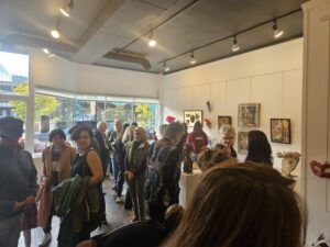 Large crowd at gallery opening
