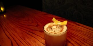 Cocktail on wood table