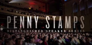 Poster for Penny Stamps event