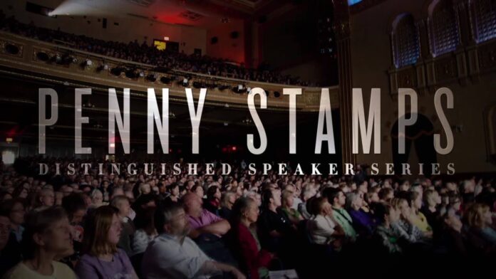 Poster for Penny Stamps event