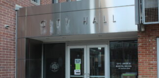 Brick and metal city hall building