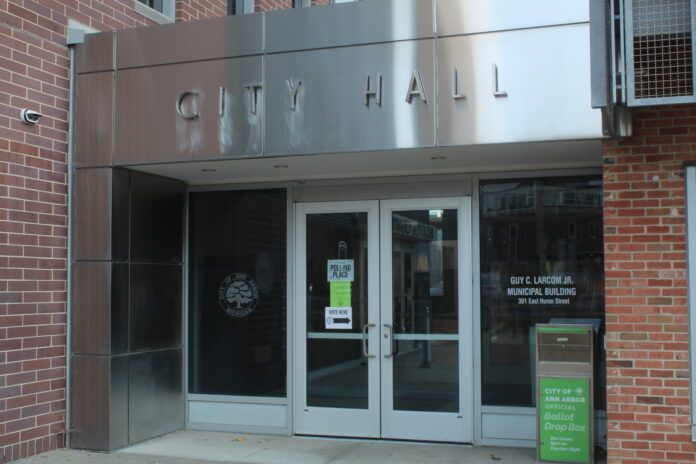 Brick and metal city hall building