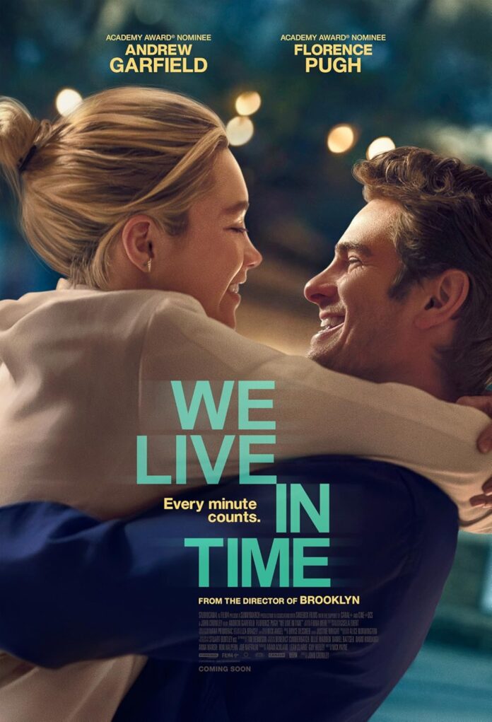 Couple smiling in movie poster