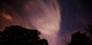 Purple night sky