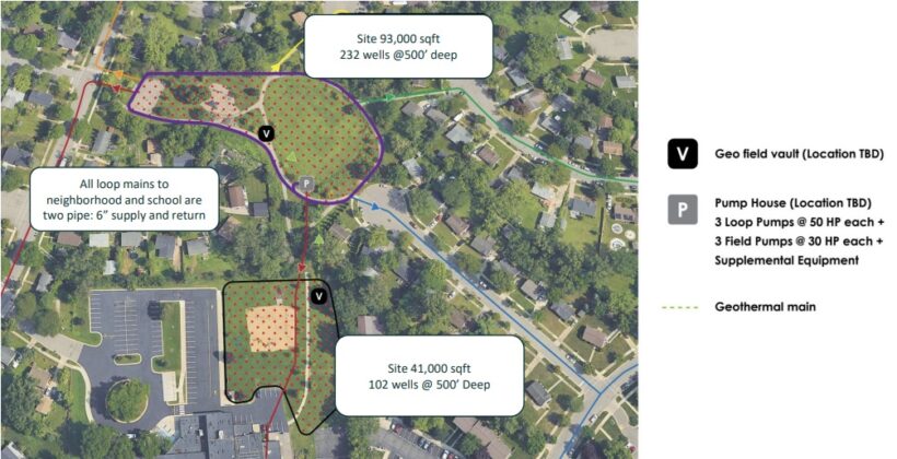 Bryant Park geothermal fields plan map. Image Credit - City of Ann Arbor