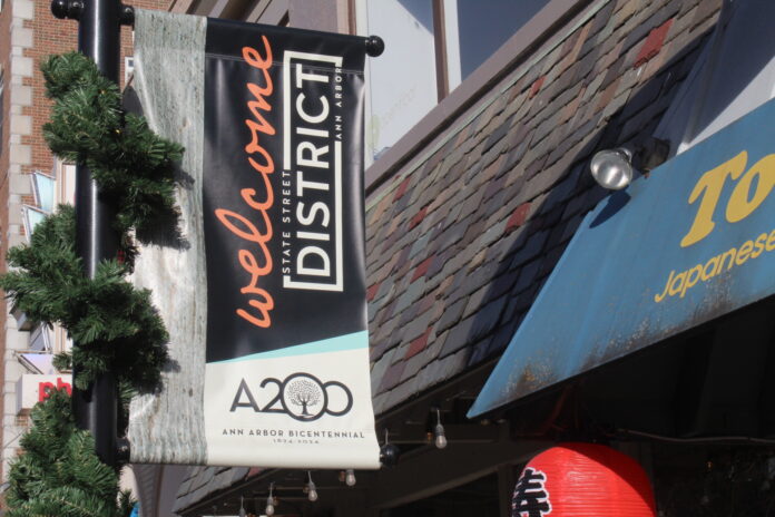 Banner outside building