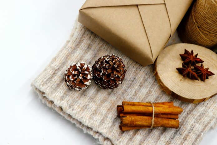 present with pinecones and spices around it