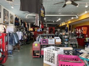 Interior of vintage store with range of items