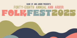 Graphic with abstract art and words