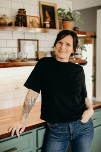 Woman wearing black posing 