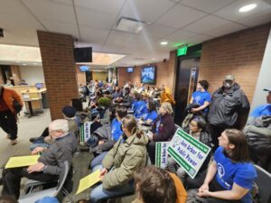 A2P2 supporters filled Ann Arbor's City Council Chamber. Photo by Drew Saunders