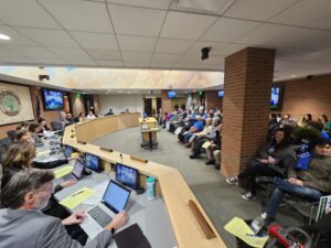 The Ann Arbor City Council just before the March 3 meeting began. Photo by Drew Saunders.