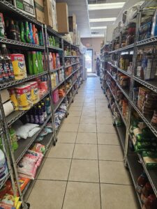 An aisle inside the grocer side of Borimex. Photo by Drew Saunders.