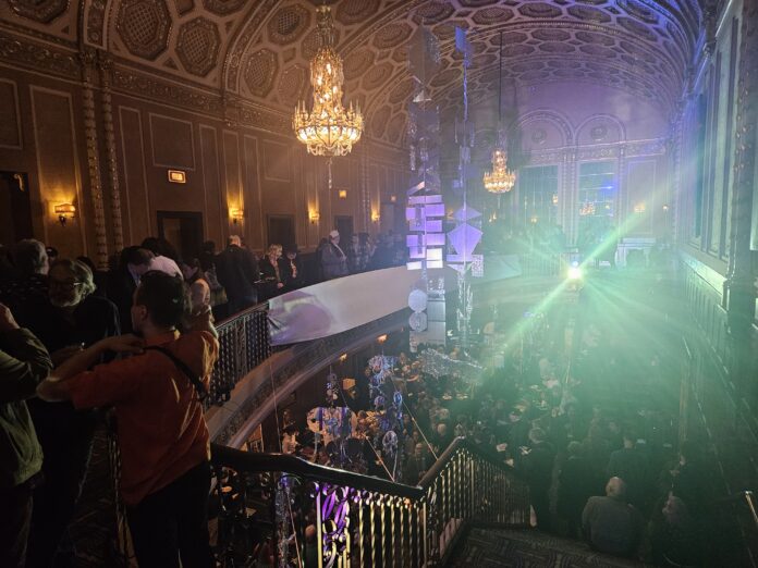 Michigan Theater staircase during the 63rd annual Ann Arbor Film Festival's opening gala. Photo by Drew Saunders