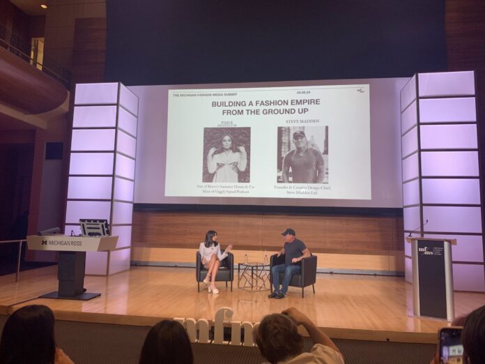 A conversation between Steve Madden and Paige DeSorbo at the 2024 Michigan Fashion Media Summit.