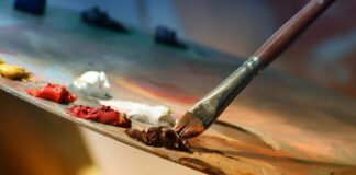 close up of art paintbrush