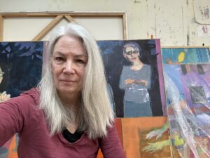 Sarah Innes in her studio. This photo was provided to Current by the artist.