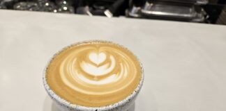 The latte at Curious Coffee. Photo by Drew Saunders.