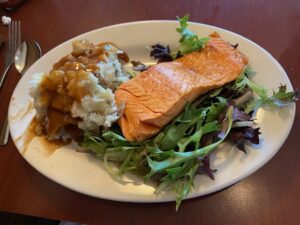 Herb-grilled salmon. 