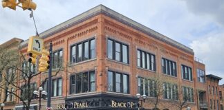The Black Pearl is now taking up two thirds of the southwestern corner of the intersection of Main and Liberty. Photo by Drew Saunders.
