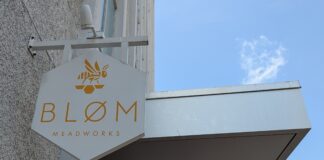 Bløm Mead + Cider's sign outside their 4th Street location.