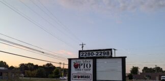 Outdoor sign of Ann Arbor PTO Thrift on S. Industrial Ave.