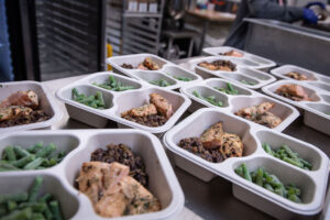 Meals ready for distribution at the Lincoln Golden Ages lunch program. Photo provided by Jewish Community Services of Washtenaw County.
