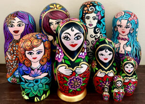 Painted nesting dolls by Hava Gurevich. This image was provided by the artist.