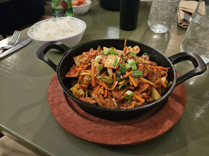 Bori's Hot Pot with rice. Photo by Drew Saunders.