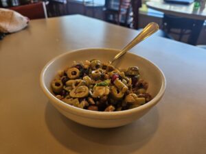 Olive and walnut salad at Ayse's. Photo by Drew Saunders.