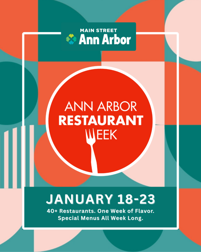 The poster for Ann Arbor Restaurant Week 2026. Image credit: Main Street Ann Arbor.