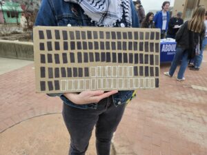 Sarah Steele's sign. Photo by Drew Saunders.