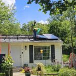 Installation of solar panels for A2's SEU program. Photo by Drew Saunders.
