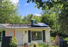 Ann Arborites Watch Solar Panel Installation Installation of solar panels for A2's SEU program. Photo by Drew Saunders.