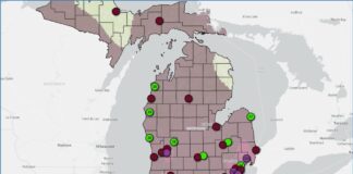 Dangerous Air Quality Expected to Remain Throughout Today Nearly all of the Lower Peninsula experienced hazardous air quality due to wildfires in Minnesota and Ontario, July 16. Image credit: EGLE's MiAir dashboard.